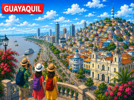 Vista del Malecón 2000 de Guayaquil, Ecuador